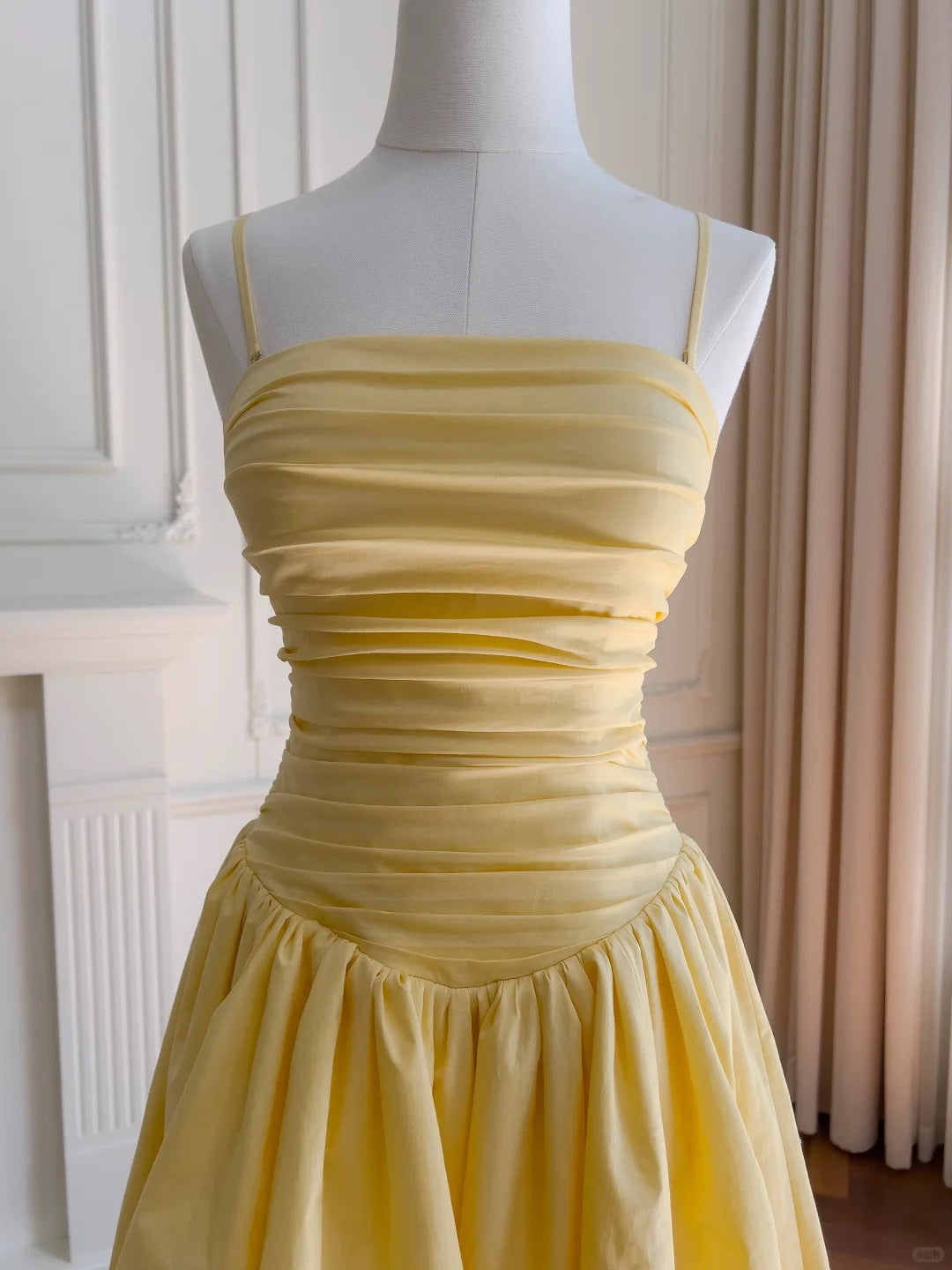 girlhomeshops--Yellow sweet long tulle prom dress gh5577