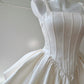 Moonlight White Short Satin Homecoming Dress Party Gown gh4763