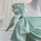 Green long satin dress gh6853