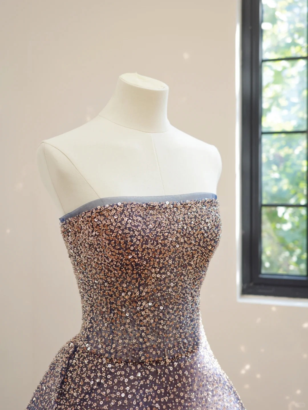 Girlhomeshops-Blue Sparkle Gradient Short/Mid-Length Sequined Homecoming Dress Prom Dress gh5064