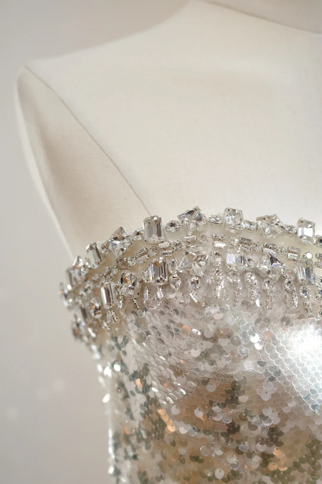 Girlhomeshops-Silver luxury gorgeous crystal sequins shiny long Prom dress evening dress gh5066