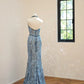 Girlhomeshops-Blue fashion V-neck long sequined Prom dress evening dress gh5069