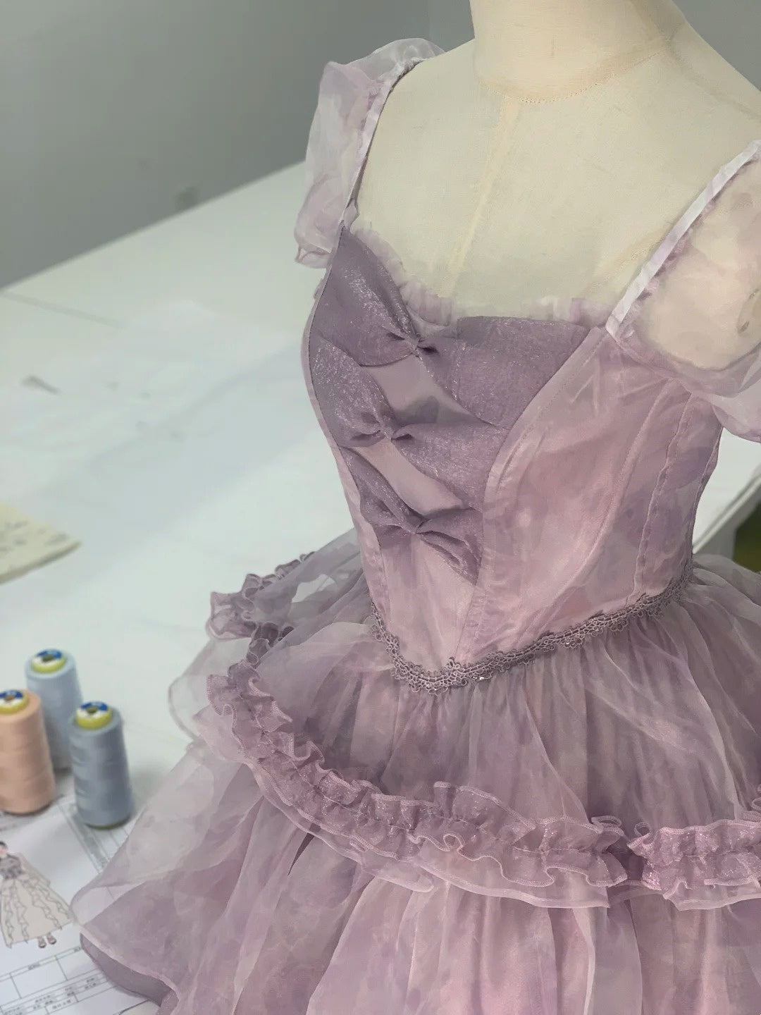 Purple Flower Short Chiffon Homecoming Dress Party Dress gh4647