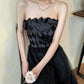 girlhomeshops--Retro Black Swan Simple Elegant Formal Long Tulle Prom Dress gh5607