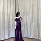 Purple Beautiful Elegant Satin Long Slim Floor Length Ball Gown Evening Dress Prom Dress gh4203