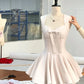girlhomeshops-White simple homecoming dress satin gh5740