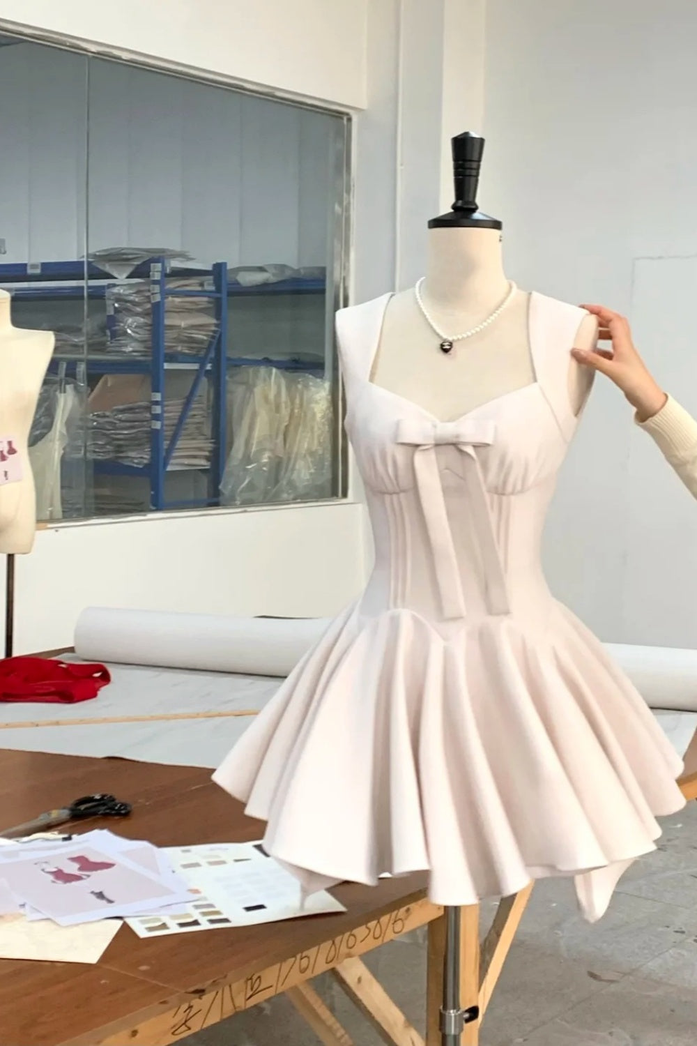 girlhomeshops-White simple homecoming dress satin gh5740