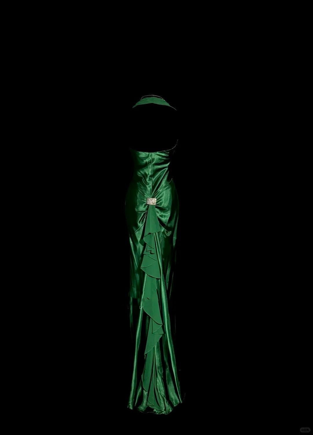 Robe de soirée longue en satin vert élégant, robe de bal, robe de soirée gh4694
