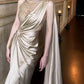 girlhomeshops-High - Slit Gilt One - shoulder Gown, Shining Beads Unleash Sexy Charm gh5897