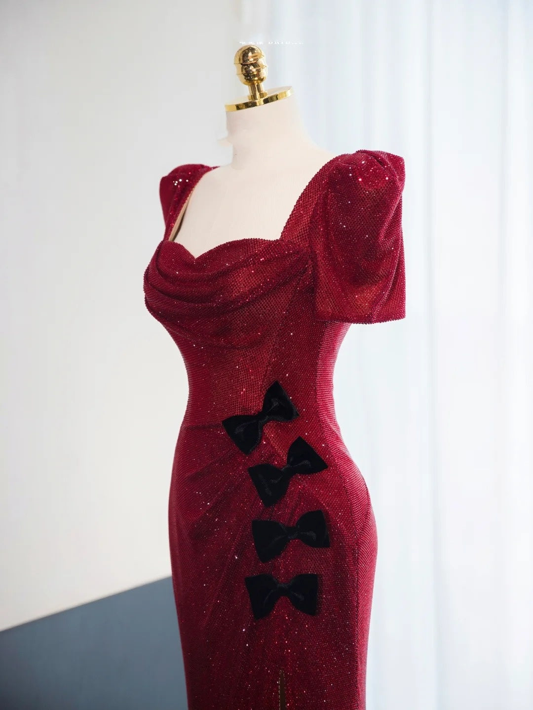 Robe de soirée longue rouge brillante et magnifique à paillettes, robe de bal, robe de remise de diplôme gh4551