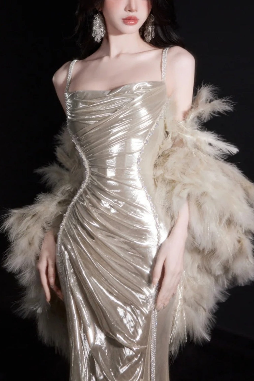 girlhomeshops-Elegant Satin Mermaid Fitted Prom Dress gh6234