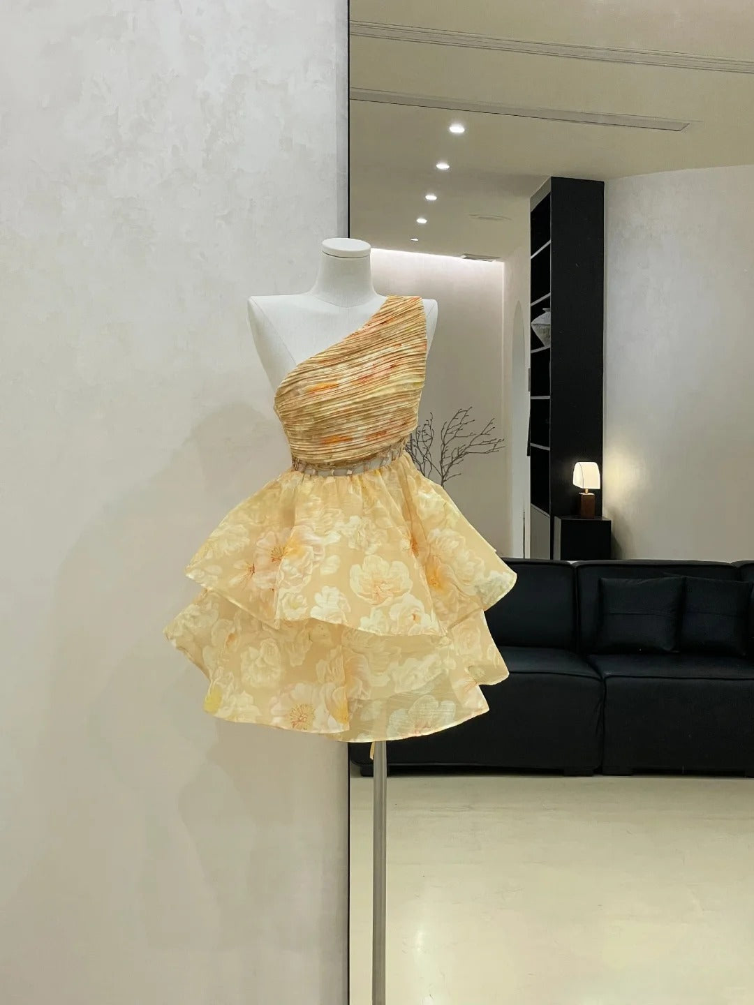 Robe de soirée courte en mousseline de soie bleue pour filles, tenue de bal, d'anniversaire, gh4534