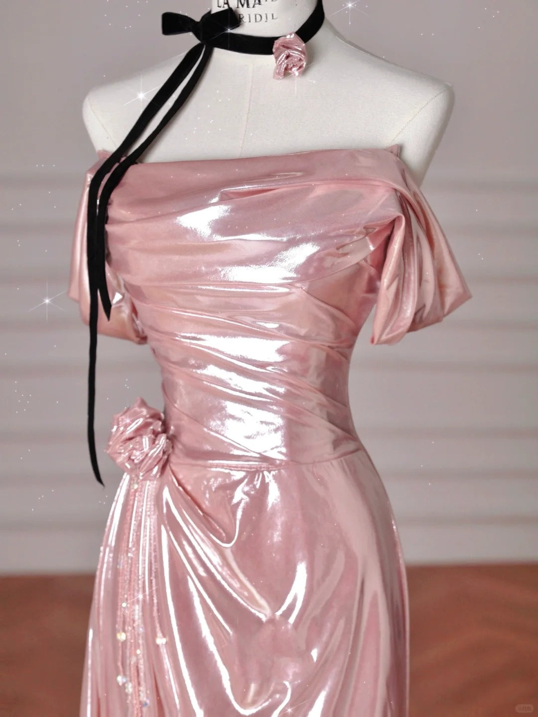 Pink Beautiful Elegant Satin Long Mermaid Slim Floor Length Ball Gown Evening Dress Prom Dress gh4204