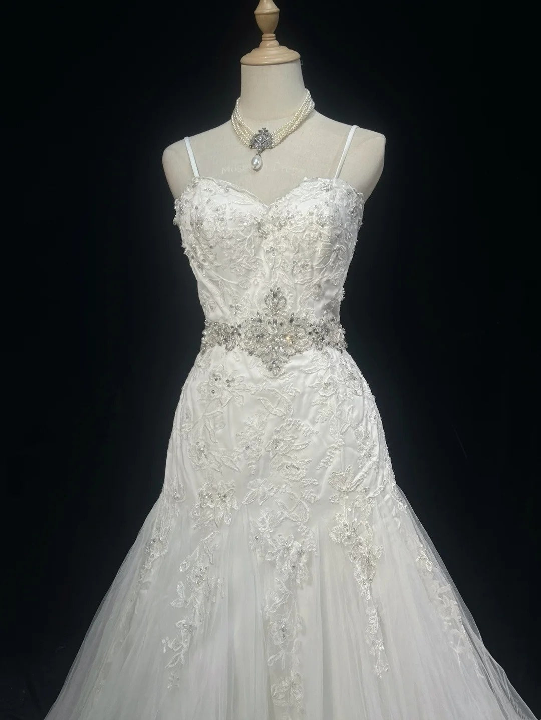 girlhomeshops - Robe de mariée longue en tulle blanc, ornée de perles exquises, magnifique gh6242