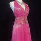 Pink Exquisite Pearl Embellishment Long Satin Formal Dress gh6774