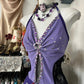 Girlhomeshops-Purple Floral Short Chiffon Homecoming Dress Party Dress gh5248