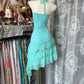 Light blue ruffled vintage elegant short chiffon homecoming dress holiday party dress gh4776