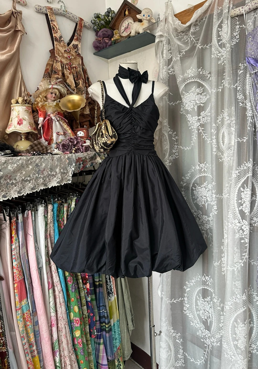 Black retro elegant simple fashion short homecoming dress birthday party dress prom dress gh4775