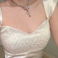 White, Simple Yet Elegant Long Bridesmaid Dress, Birthday Party Dress gh7081