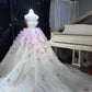 Exquisite floral long tulle ball gown/wedding dress gh6854