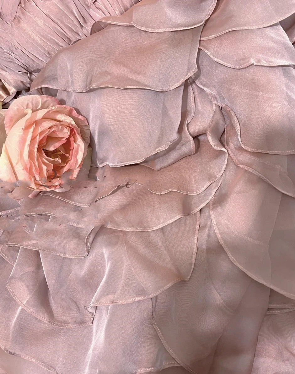 Robe de soirée longue élégante en mousseline de soie, motif floral lilas, robe de demoiselle d'honneur, gh4463