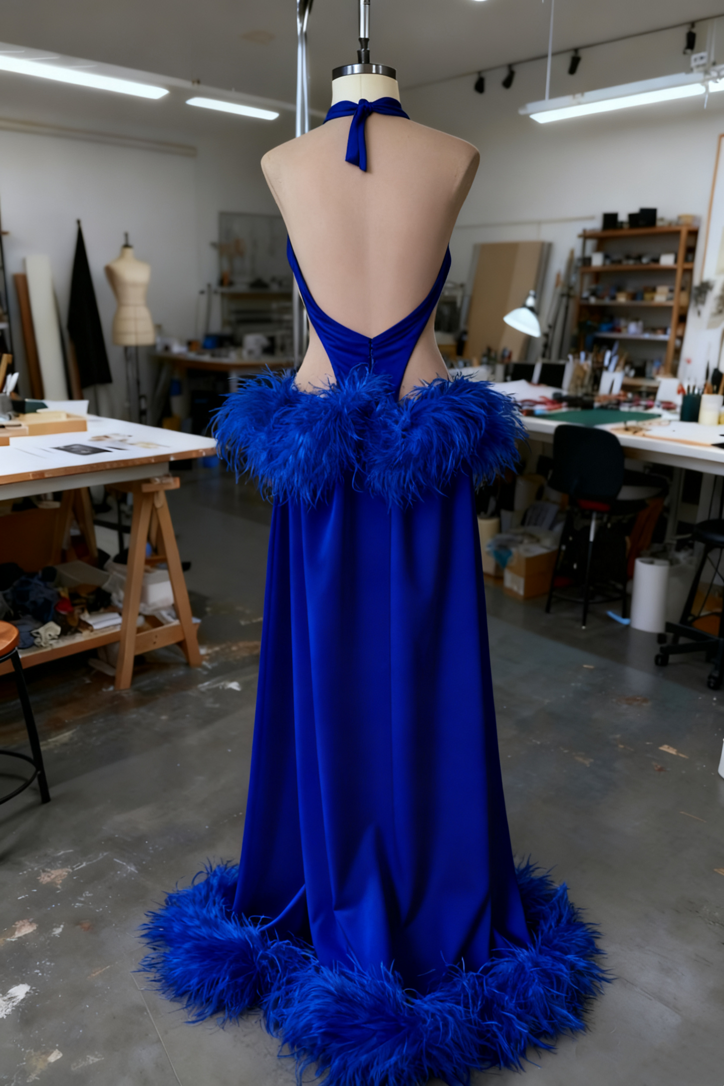 girlhomeshops-Sexy Long Fur Dress gh6162