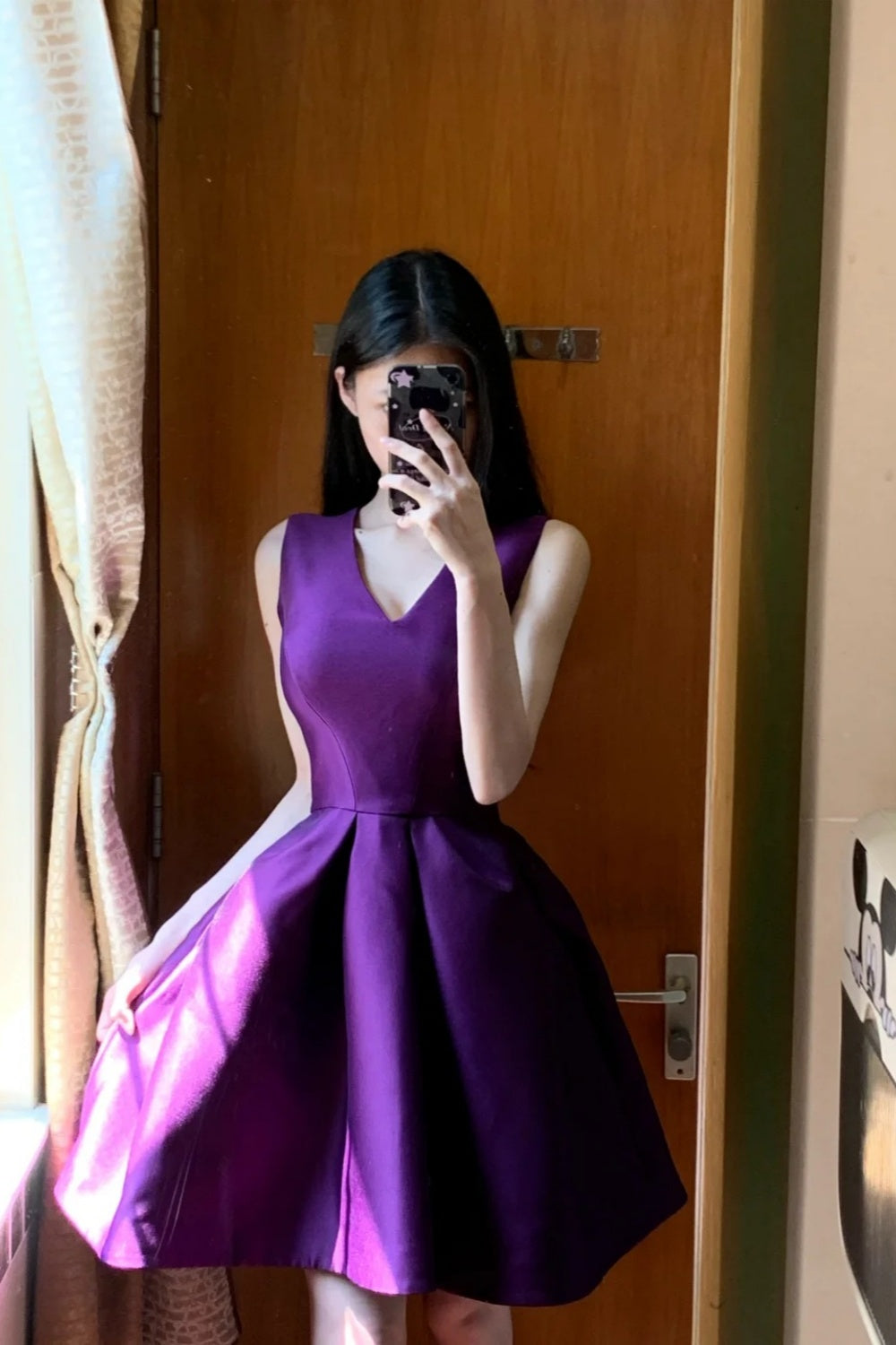 Robe de soirée courte en satin gh6640