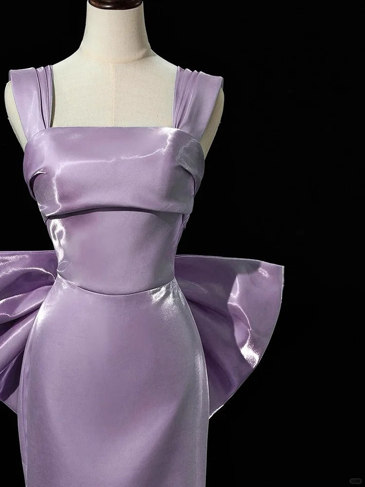 Girlhomeshops-Purple Dress Elegant Dress Satin Dress Long Dress Formal Prom Gown Ball Dress Graceful Dress gh5308