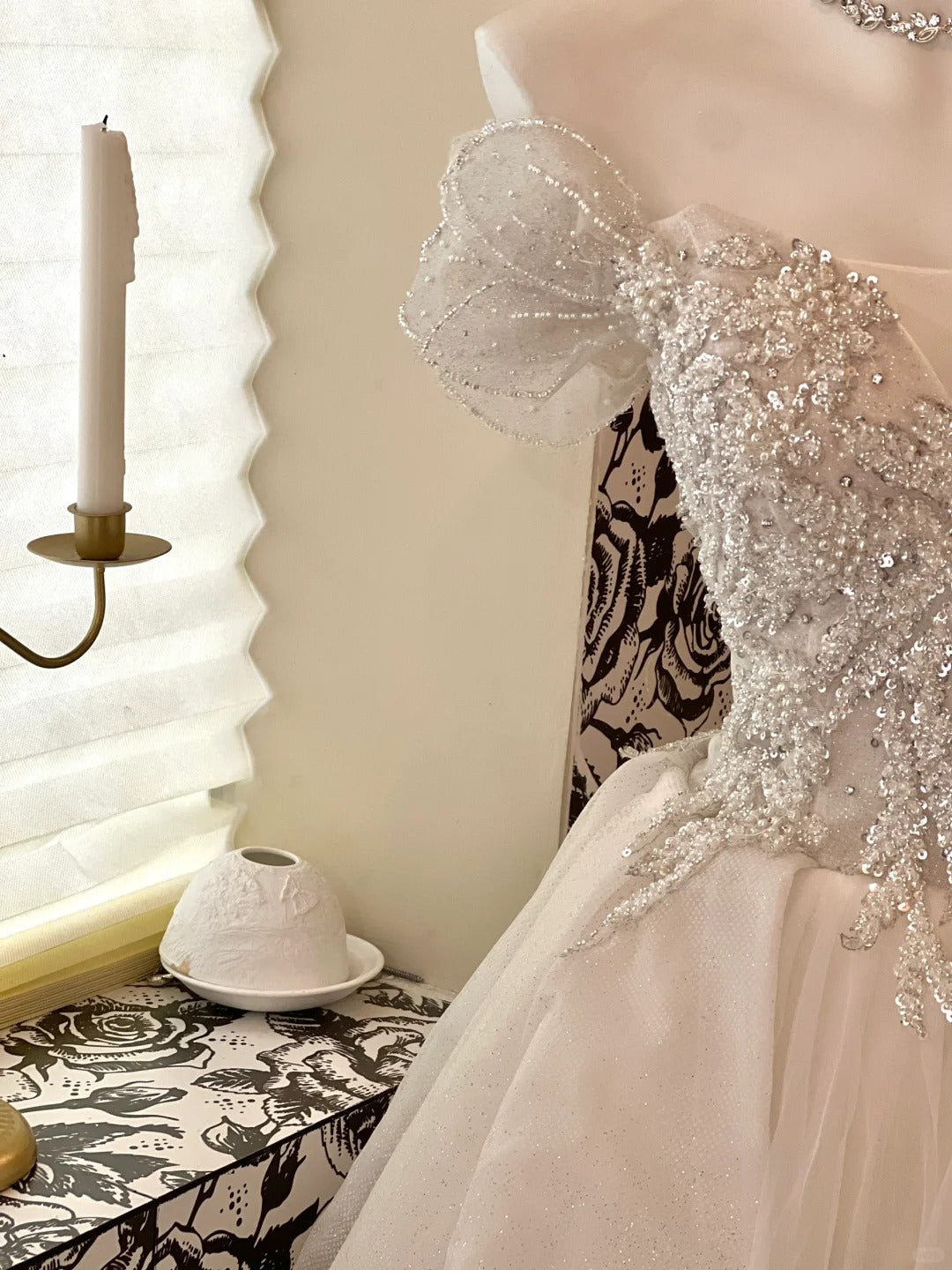 White Sparkly Beaded Short Tulle Cute Sweet Homecoming Dress Birthday Party Dress Wedding Dress gh4263