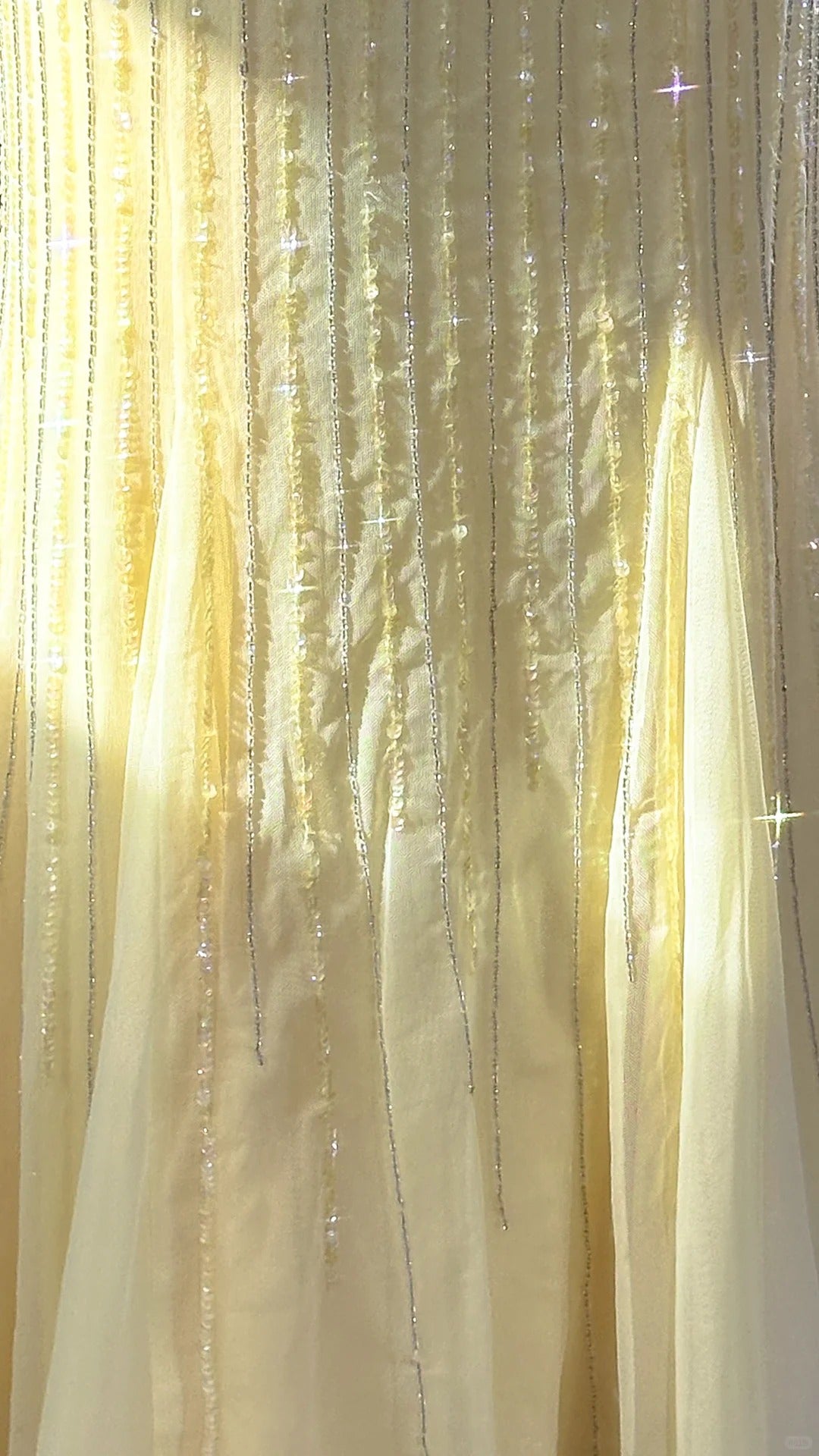 Light Yellow Gorgeous Shiny Fashion Elegant Exquisite Beaded Long Tulle Backless Fairy Ball Gown Evening Dress Birthday/Wedding Guest/Holiday Party Dress Prom Dress Valentine's Day Date Dress gh4034