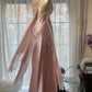 Pink Elegant Exquisite Rhinestone Long Satin Chiffon Ball Gown Evening Dress Party Dress Birthday Dress Date Dress gh4163