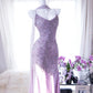Light Purple Elegant Romantic Exquisite Beaded Long Chiffon Ball Gown Evening Dress Birthday/Wedding Guest/Holiday Party Dress Prom Dress gh4022