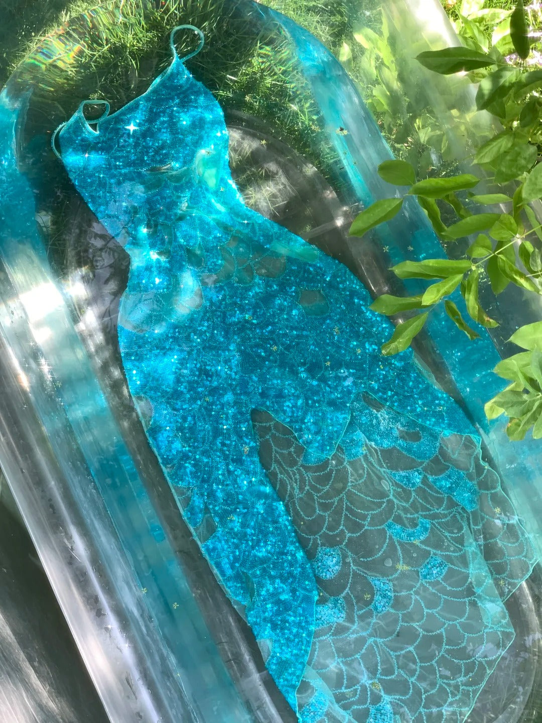 Blue sequined beaded long mermaid elegant chiffon homecoming dress prom dress evening dress birthday party dress date dress gh4684