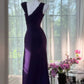 Purple Rhinestone Long Chiffon Ball Gown Evening Dress Party Dress Date Dress Prom Dress gh4677