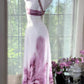 Girlhomeshops-Purple Beaded Floral Elegant Long Chiffon Prom Dress Evening Dress Party Dress Date Dress gh5081