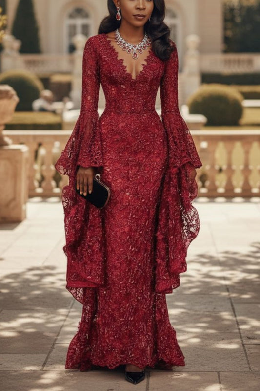 New Long-Sleeved Formal Dress gh6534