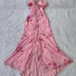 girlhomeshops-Pink Long Chiffon Dress gh6279