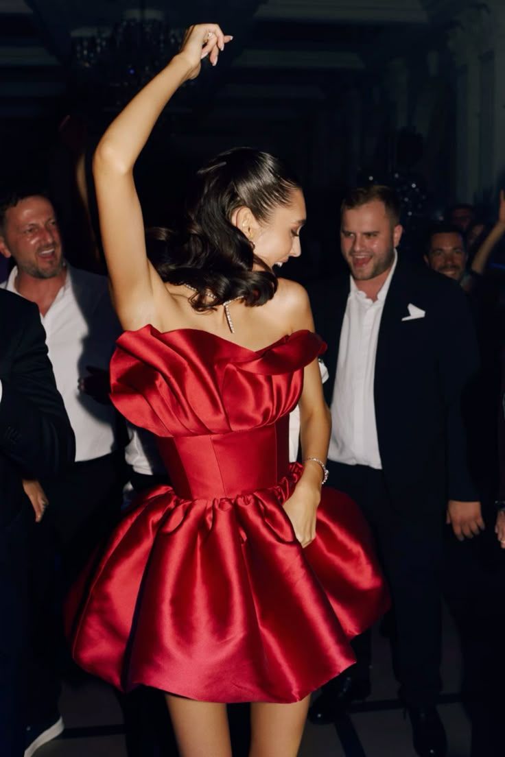 Girlhomeshops - Rot, modisch, klassisch, kurz, Satin, Heimkehrkleid, Geburtstagskleid, gh5285