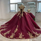 Red gorgeous applique elegant long tulle ball gown evening dress gh3114