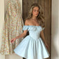 Light Blue Elegant Short chiffon Homecoming Dresses Prom Dresses Evening Dresses Party Dresses gh4118