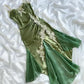 Olive Green Elegant Spaghetti Strap Short Satin Lace Applique Homecoming Dress Prom Dress Party Dress Evening Dress gh4230