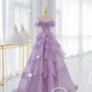 Purple Fairy Gorgeous Elegant Fashion A-Line Off-the-shoulder Long Tulle Ball Gown Evening Dress gh3462