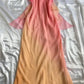 orange fashion gradient elegant spaghetti strap long chiffon prom dress evening dress party dress gh3608