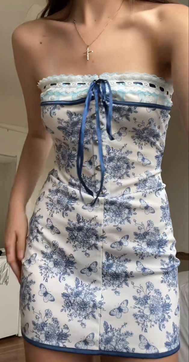 girlhomeshops-- Blue floral elegant short chiffon homecoming dress for girls garden party dress blue and white porcelain gh5720