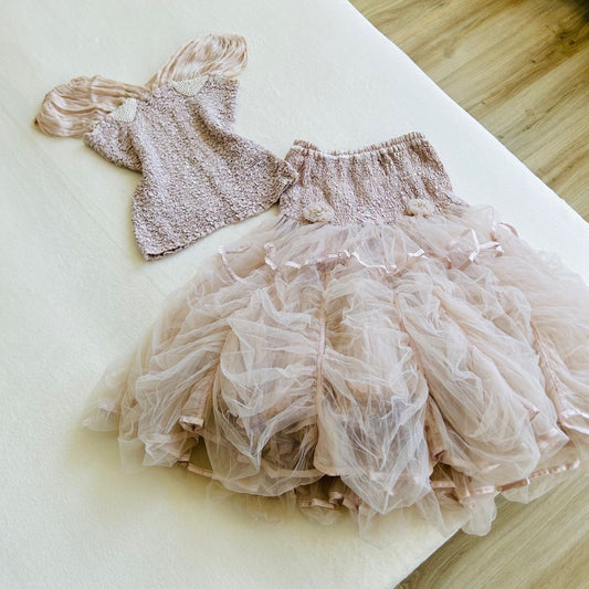 girlhomeshops--Homecoming dress pink girl soft girl weekend vacation outfit fairy two-piece set gh5663