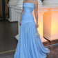 girlhomeshops-Blue Tulle Fashionable And Simple Ball Gown/Graduation Dress gh6107