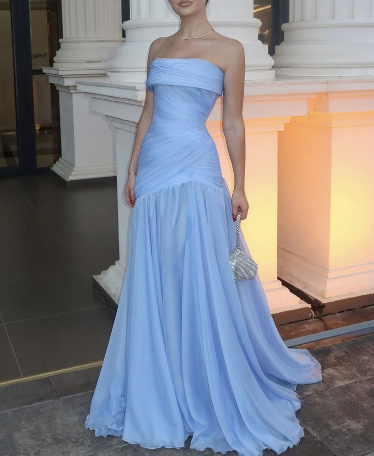 girlhomeshops-Blue Tulle Fashionable And Simple Ball Gown/Graduation Dress gh6107