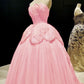 Pink Glitter Beading Elegant Long Tulle Ball Gown Evening Dress Graduation Dress gh3347