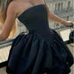 Girlhomeshops-Black fashion classic basic short satin homecoming dress birthday dress gh5283