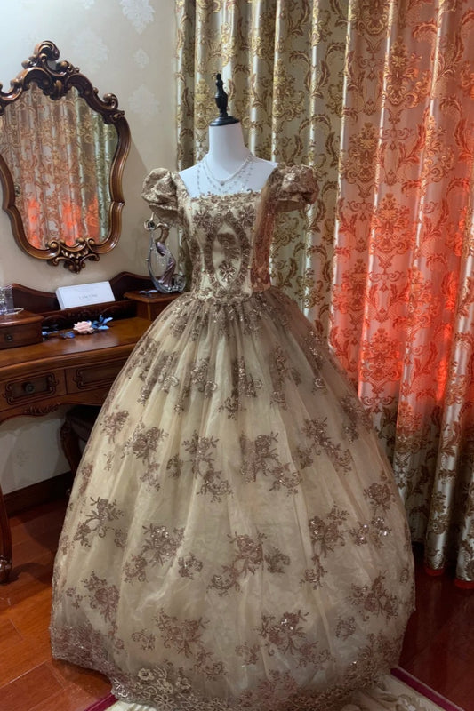girlhomeshops-Rococo Fantasy Court Style Vintage Formal Ball Gown gh6301